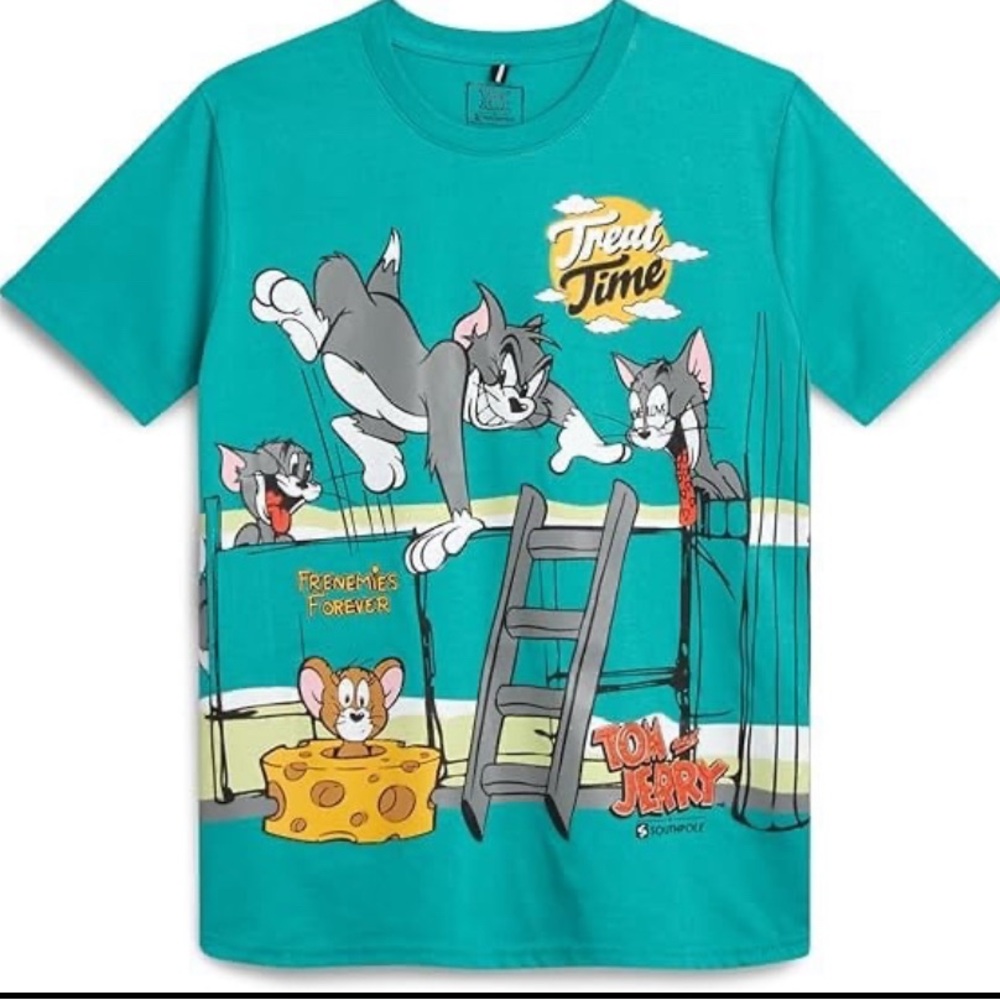 Tom & Jerry Graphic T-Shirt | “Treat Time” Cartoon Tee | Size M